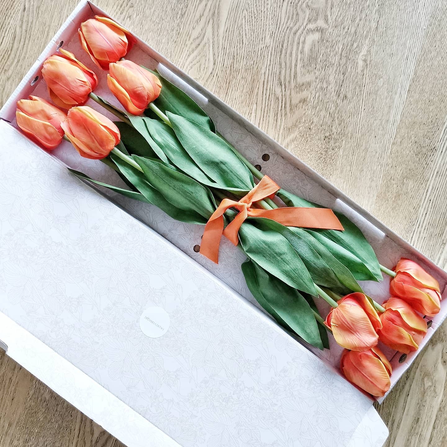 Artificial Faux Tulips - White / Raspberry / Orange / Plum / Yellow - Image 3