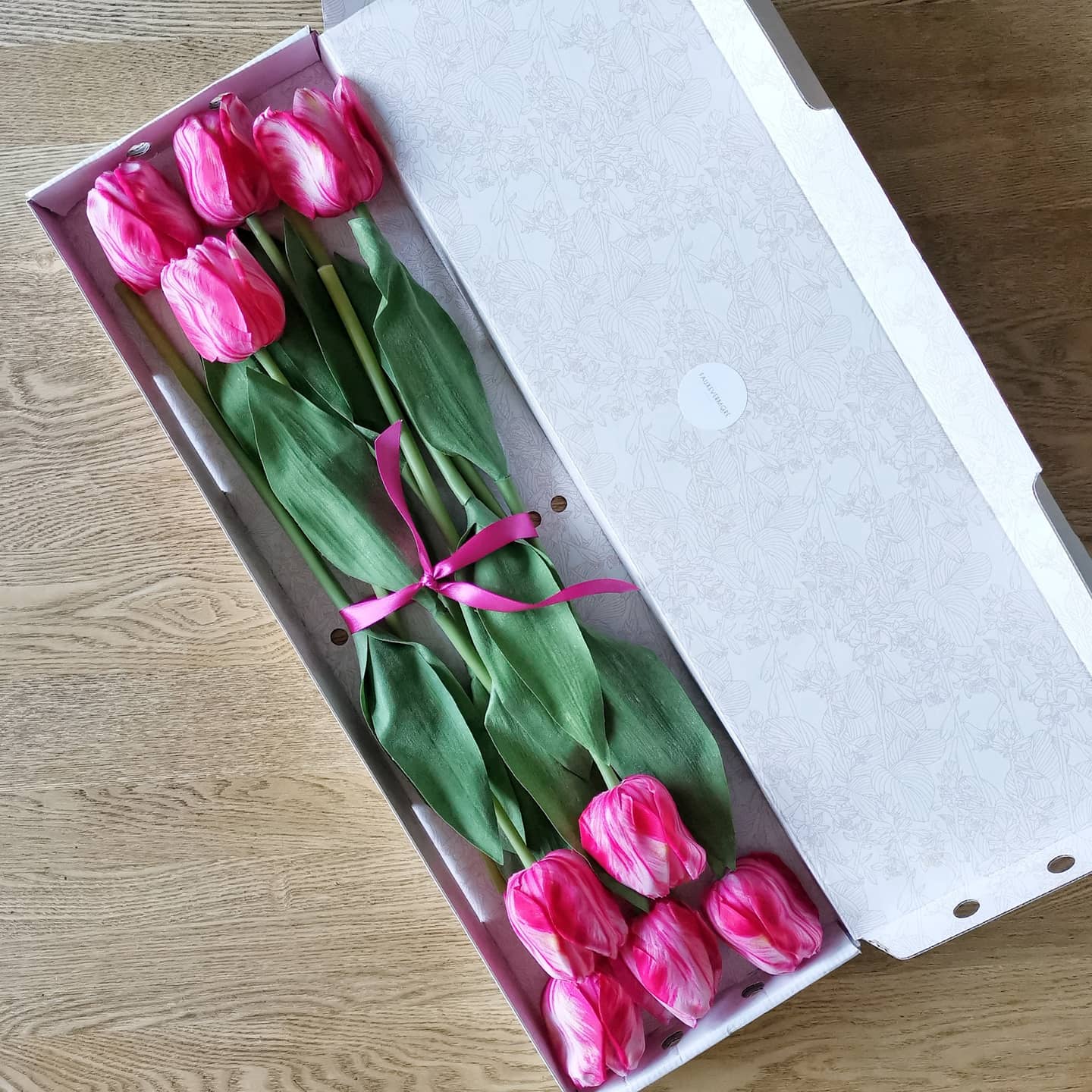 Artificial Faux Tulips - White / Raspberry / Orange / Plum / Yellow - Image 4
