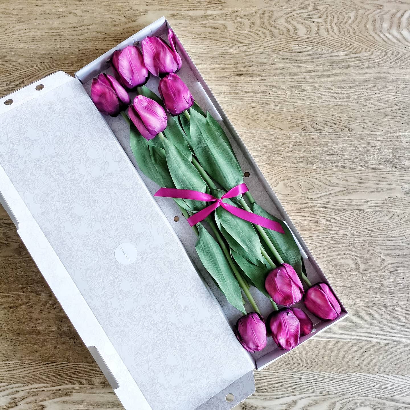 Artificial Faux Tulips - White / Raspberry / Orange / Plum / Yellow - Image 5